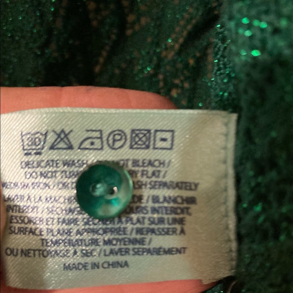 ❇️Sparkle Cardigan❇️ Louie et Lucie L Green Sparkle Open-Weave Cardigan - Picture 4 of 5